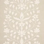 JAIPUR MUGHAL FLOWER Fabric – IVORY ON NATURAL | Schumacher JAIPUR MUGHAL FLOWER fabric IVORY ON NATURAL color by Schumacher