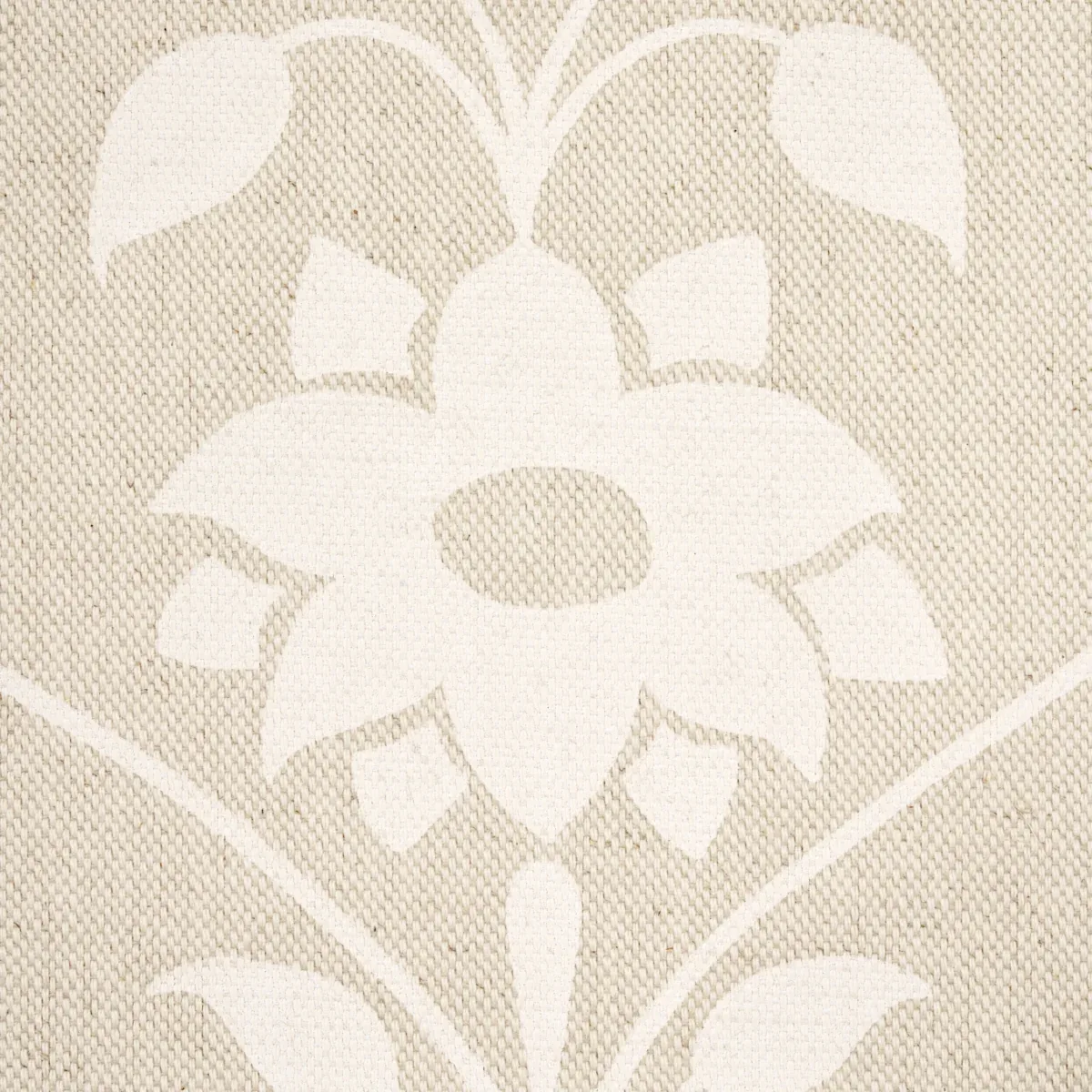 JAIPUR MUGHAL FLOWER Fabric – IVORY ON NATURAL | Schumacher JAIPUR MUGHAL FLOWER fabric IVORY ON NATURAL color by Schumacher
