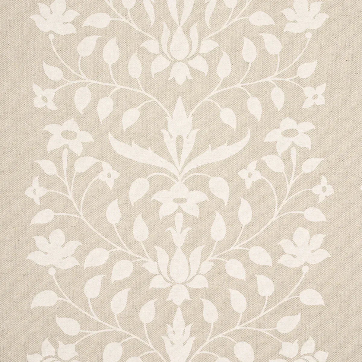 JAIPUR MUGHAL FLOWER fabric IVORY ON NATURAL color by Schumacher