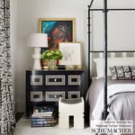 JAKARTA LINEN PRINT fabric GRAPHITE color by Schumacher