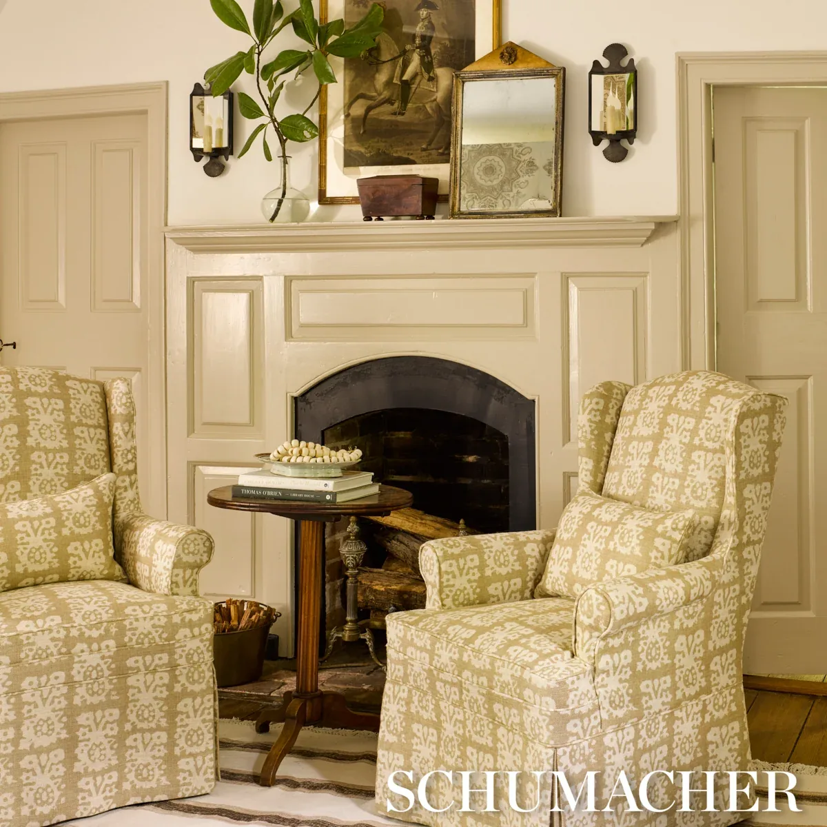 JAKARTA LINEN PRINT Fabric – GREIGE | Schumacher | Wallpaper JAKARTA LINEN PRINT fabric GREIGE color by Schumacher