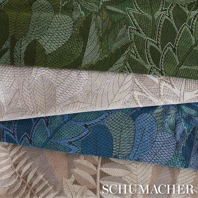 JAPURA FOREST fabric BLUES color by Schumacher