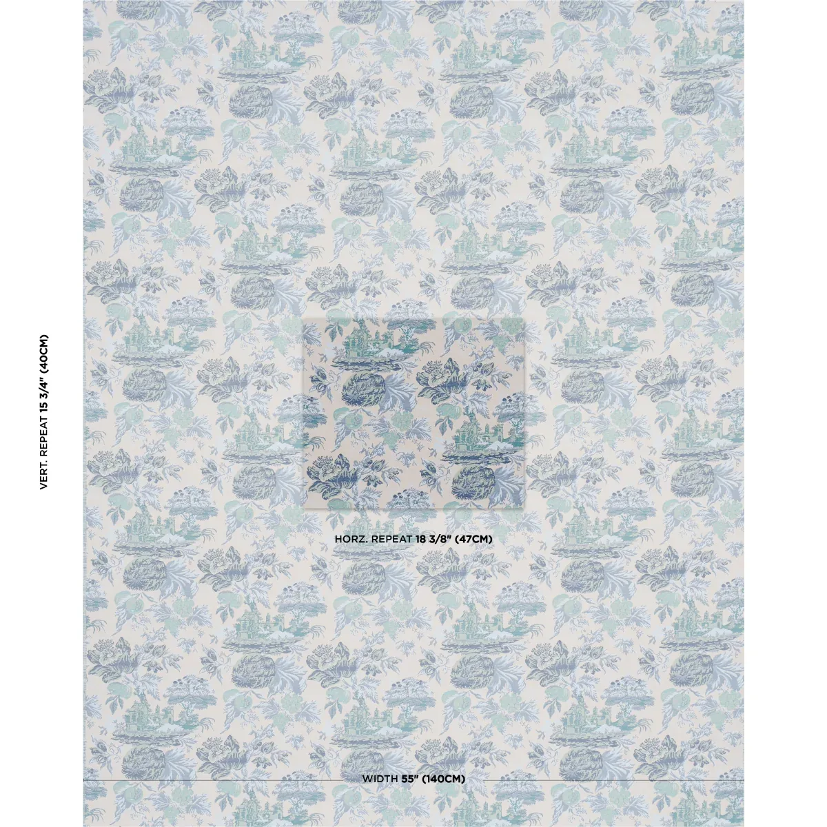 JARDIN DE LOUIS fabric DELFT color by Schumacher