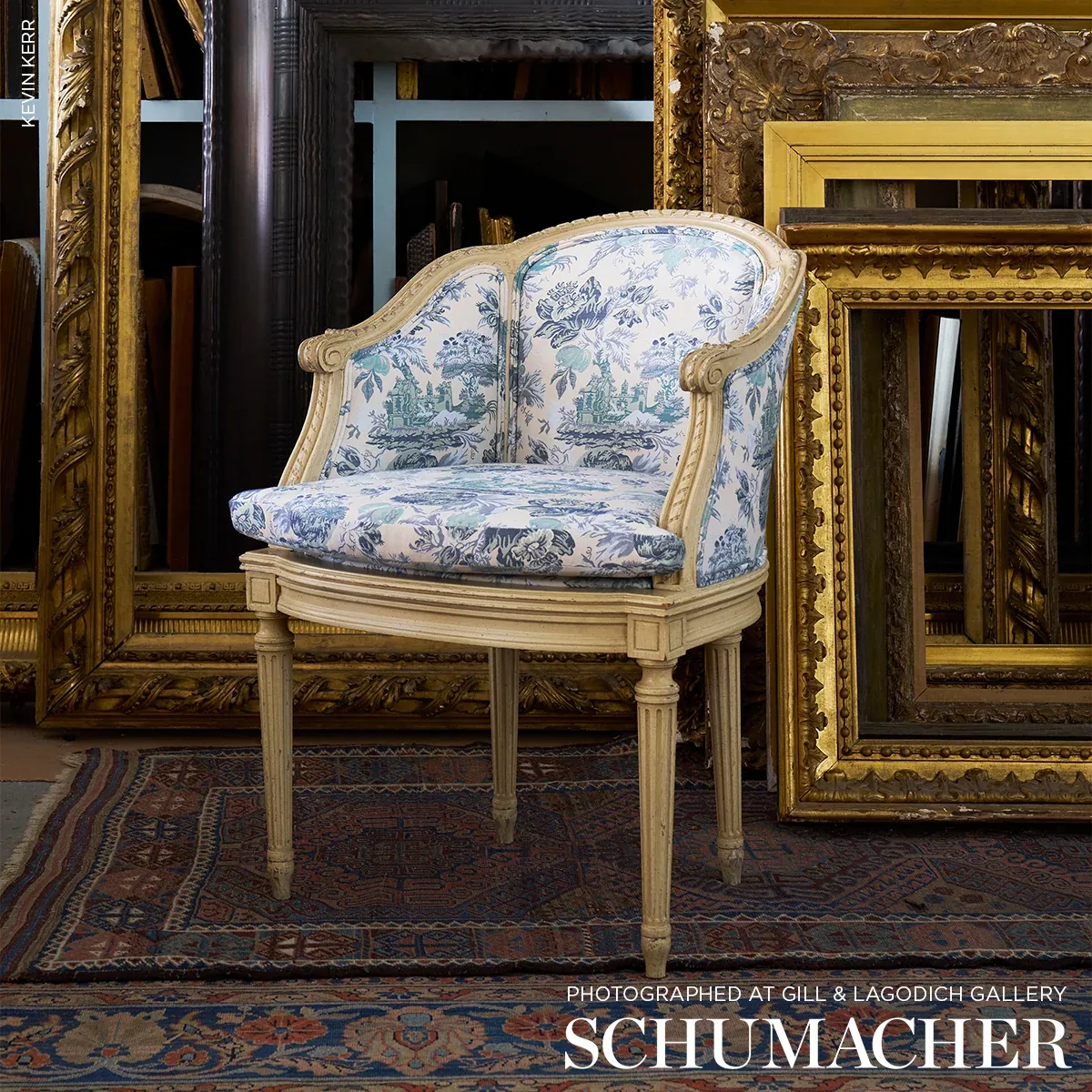 JARDIN DE LOUIS fabric DELFT color by Schumacher