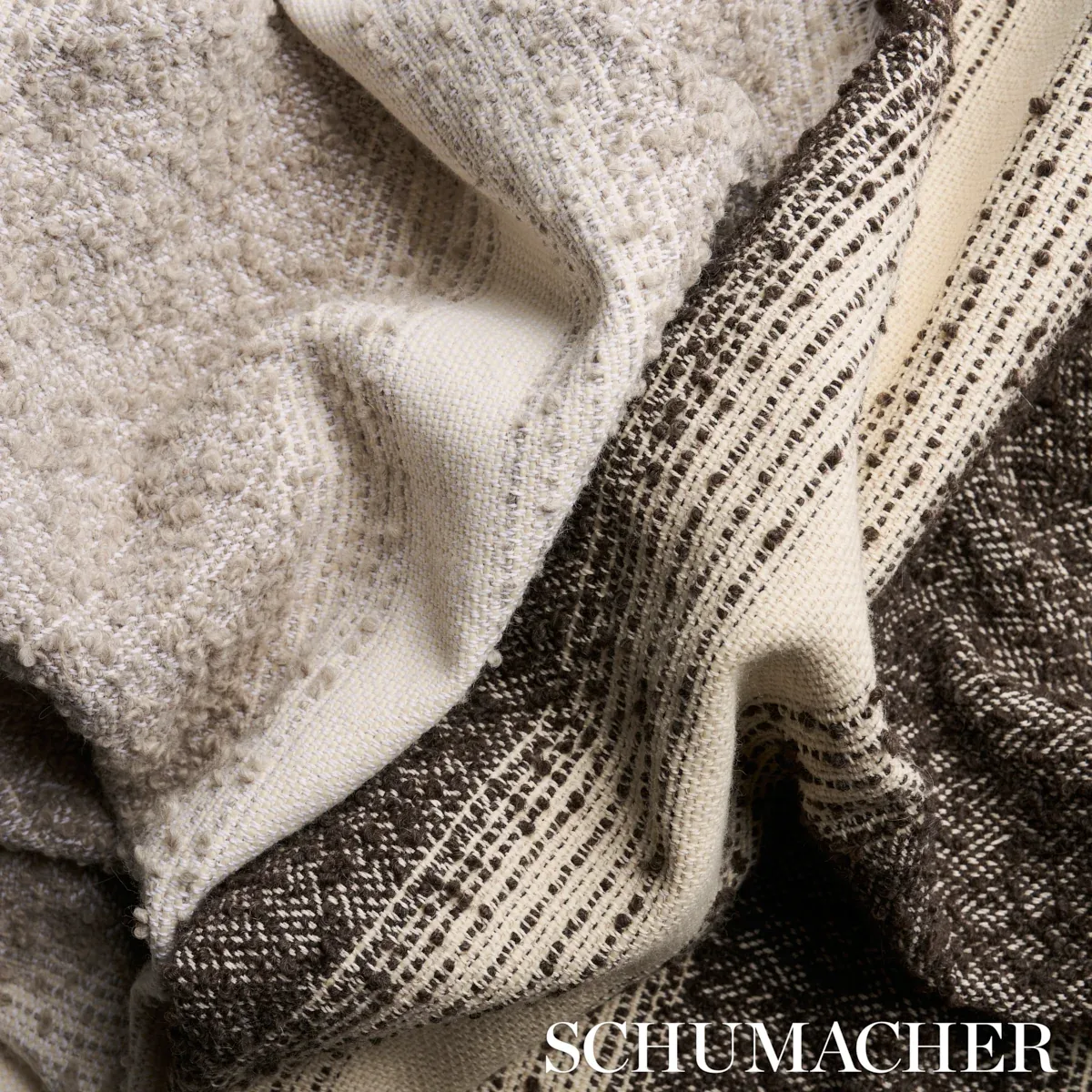JESSEN ALPACA STRIPE fabric FOG color by Schumacher