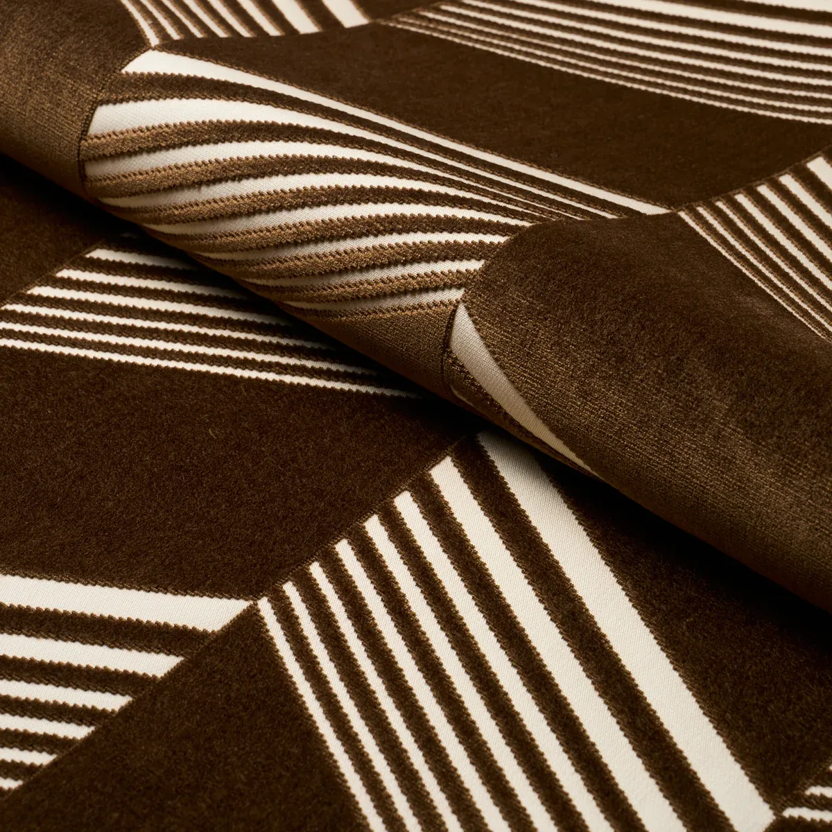 JESSIE CUT VELVET fabric SABLE color by Schumacher
