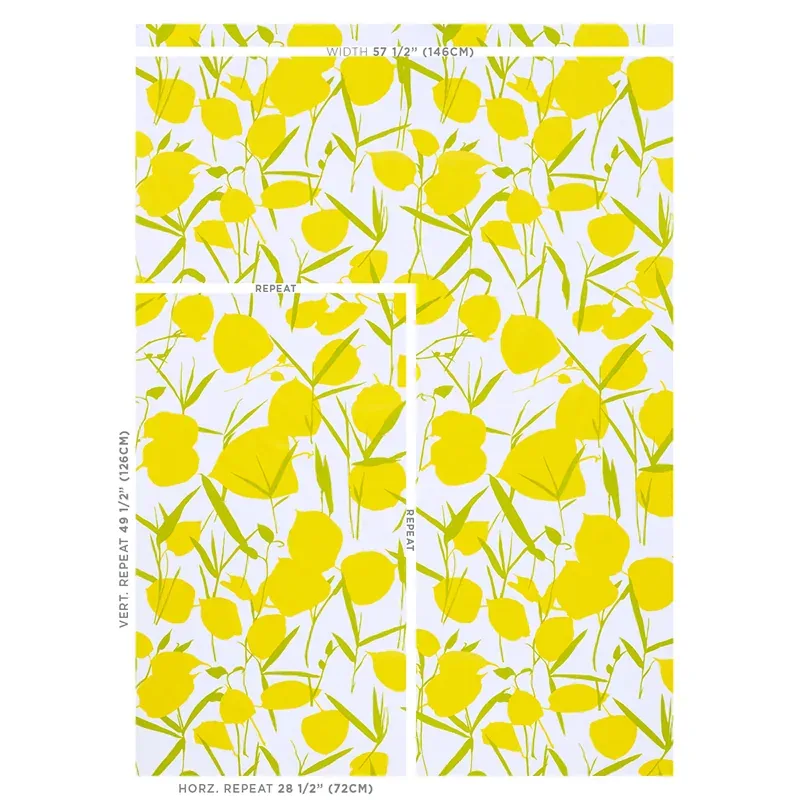 JOAN Fabric – YELLOW | Schumacher | Wallpaper Twins JOAN fabric YELLOW color by Schumacher