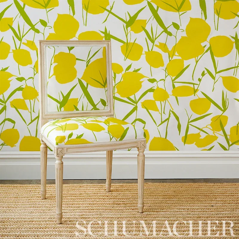 JOAN Fabric – YELLOW | Schumacher | Wallpaper Twins JOAN fabric YELLOW color by Schumacher