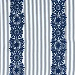 Joelle Stripe Fabric – BLUE | Schumacher | Wallpaper Twins Joelle Stripe fabric BLUE color by Schumacher