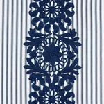 Joelle Stripe Fabric – BLUE | Schumacher | Wallpaper Twins Joelle Stripe fabric BLUE color by Schumacher