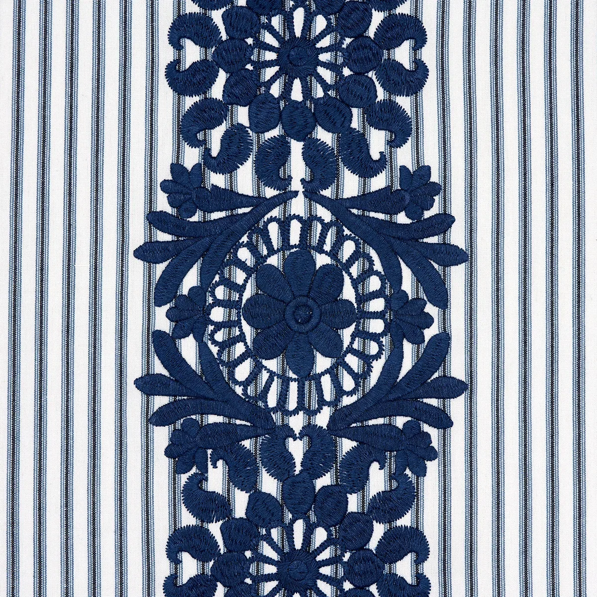 Joelle Stripe Fabric – BLUE | Schumacher | Wallpaper Twins Joelle Stripe fabric BLUE color by Schumacher