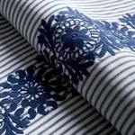 Joelle Stripe Fabric – BLUE | Schumacher | Wallpaper Twins Joelle Stripe fabric BLUE color by Schumacher