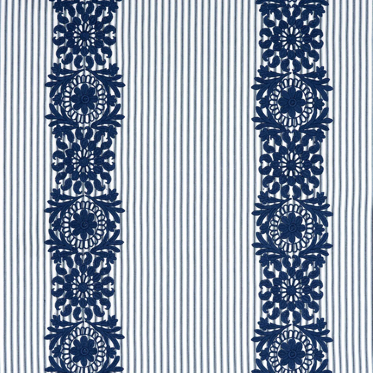 Joelle Stripe fabric BLUE color by Schumacher