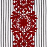 Joelle Stripe Fabric – RED ON BLACK | Schumacher | Wallpaper Joelle Stripe fabric RED ON BLACK color by Schumacher