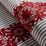 Joelle Stripe Fabric – RED ON BLACK | Schumacher | Wallpaper Joelle Stripe fabric RED ON BLACK color by Schumacher