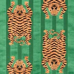 Jokhang Tiger Velvet Fabric – GREEN | Schumacher | Wallpaper Jokhang Tiger Velvet fabric GREEN color by Schumacher