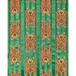 Jokhang Tiger Velvet Fabric – GREEN | Schumacher | Wallpaper Jokhang Tiger Velvet fabric GREEN color by Schumacher