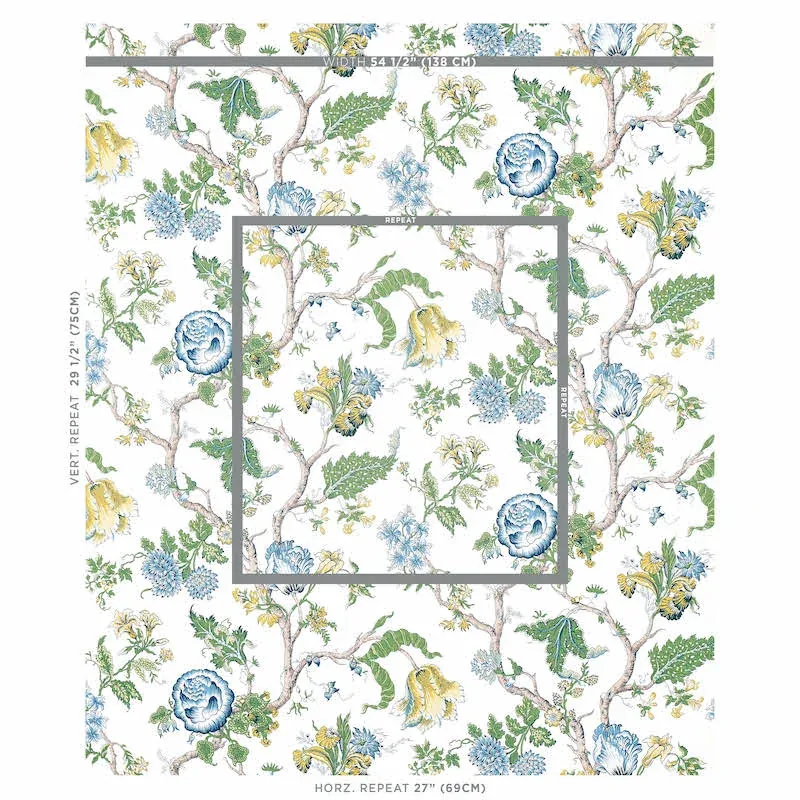 JOSEPHINE Fabric – BLUE | Schumacher | Wallpaper Twins JOSEPHINE fabric BLUE color by Schumacher