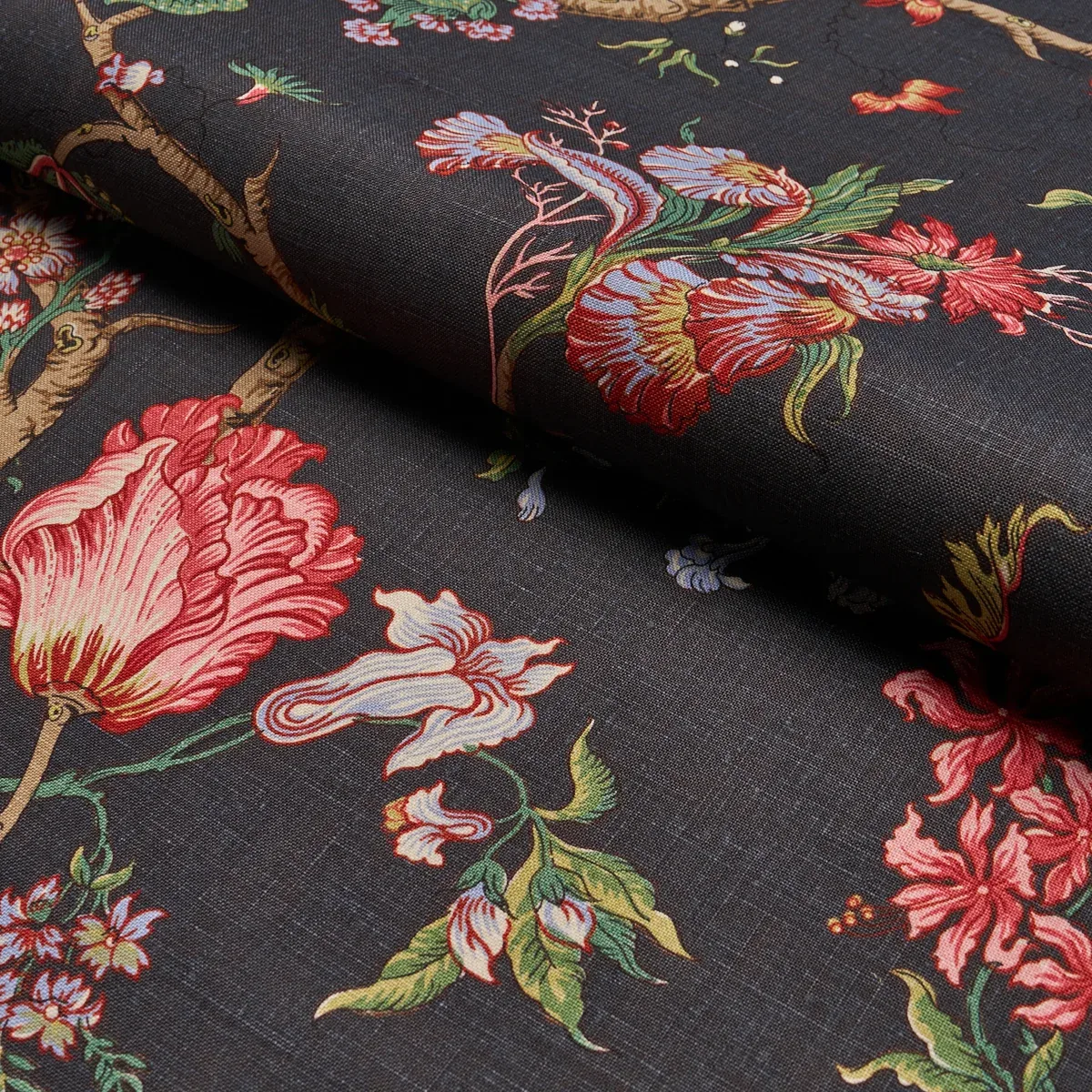 JOSEPHINE Fabric – NOIR | Schumacher | Wallpaper Twins JOSEPHINE fabric NOIR color by Schumacher