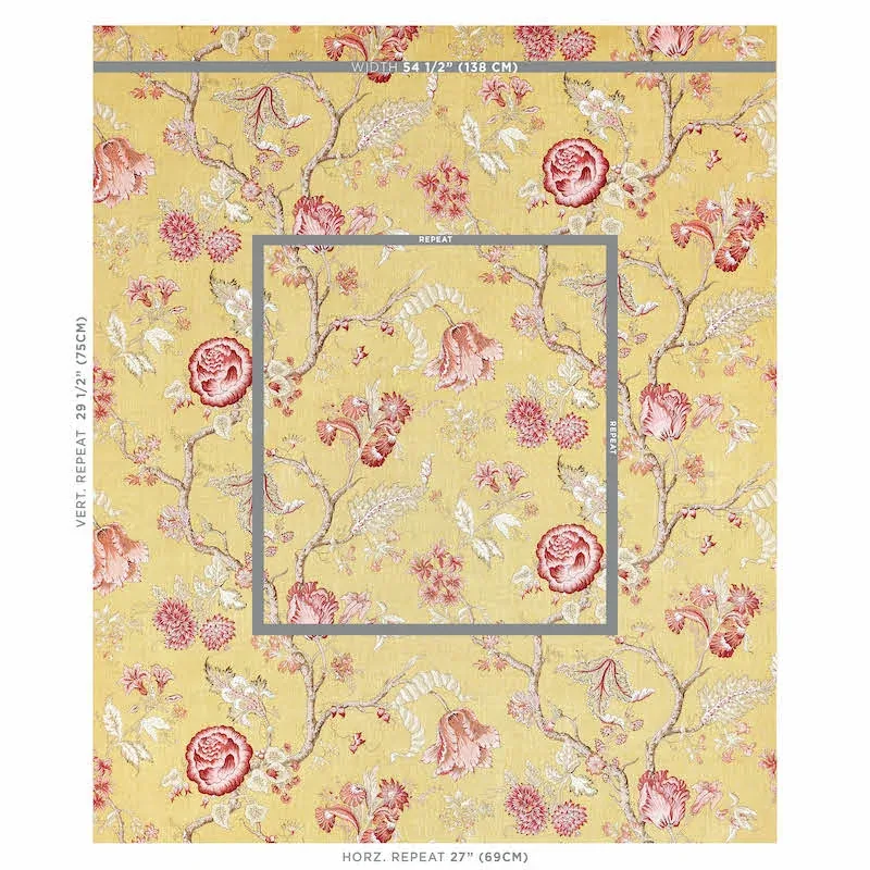 JOSEPHINE Fabric – OCHRE | Schumacher | Wallpaper Twins JOSEPHINE fabric OCHRE color by Schumacher