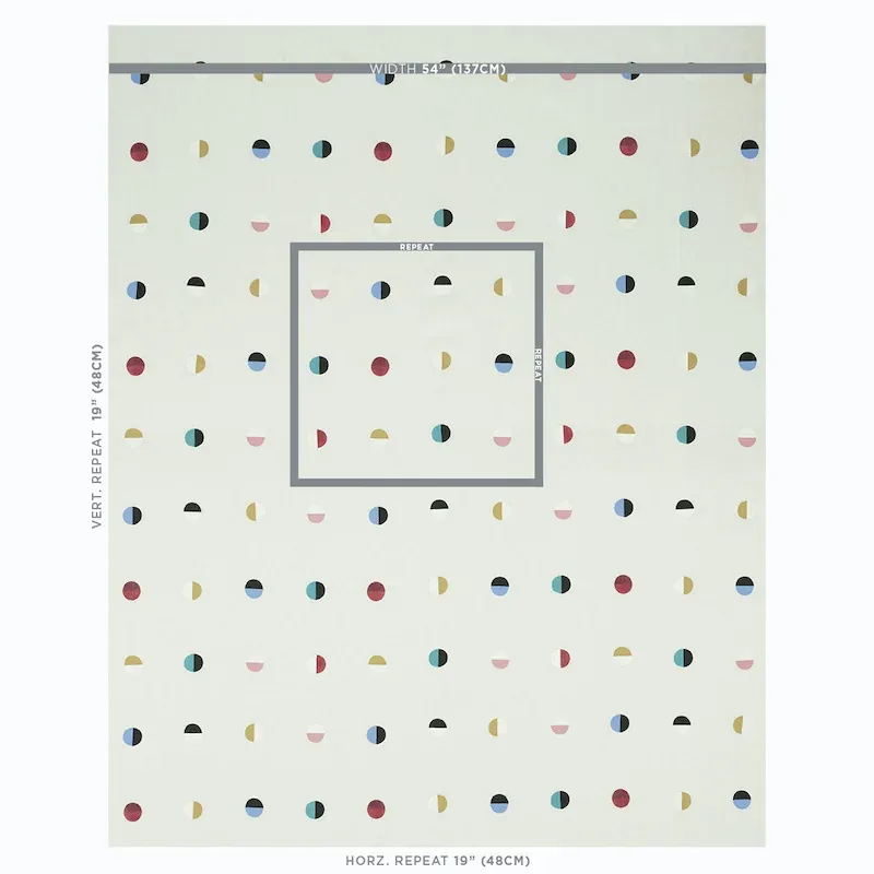 JOSHUA TREE Fabric – MULTI MOONS ON IVORY | Schumacher | Wal JOSHUA TREE fabric MULTI MOONS ON IVORY color by Schumacher