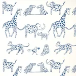 Jungle Jubilee Fabric – BLUEBERRY | Schumacher | Wallpaper T Jungle Jubilee fabric BLUEBERRY color by Schumacher