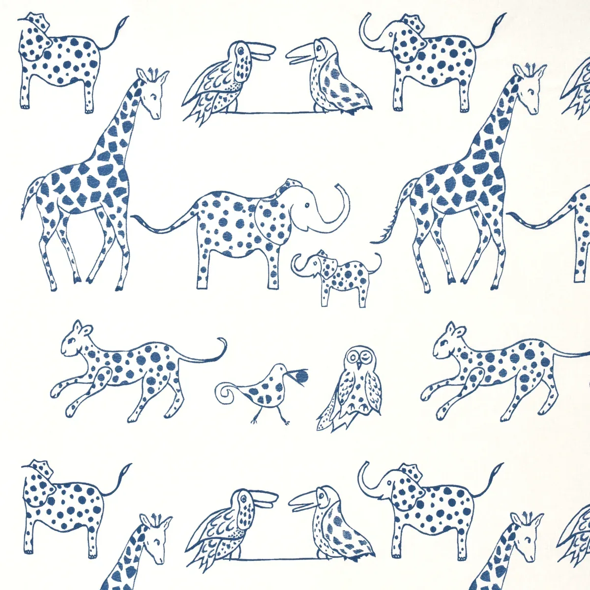 Jungle Jubilee fabric BLUEBERRY color by Schumacher