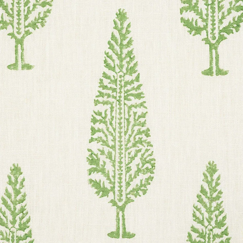 JUNIPER BLOCK PRINT Fabric – GREEN | Schumacher | Wallpaper JUNIPER BLOCK PRINT fabric GREEN color by Schumacher
