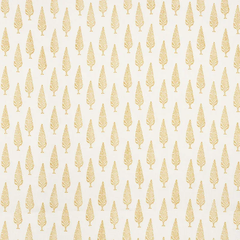 JUNIPER BLOCK PRINT Fabric – YELLOW | Schumacher | Wallpaper JUNIPER BLOCK PRINT fabric YELLOW color by Schumacher