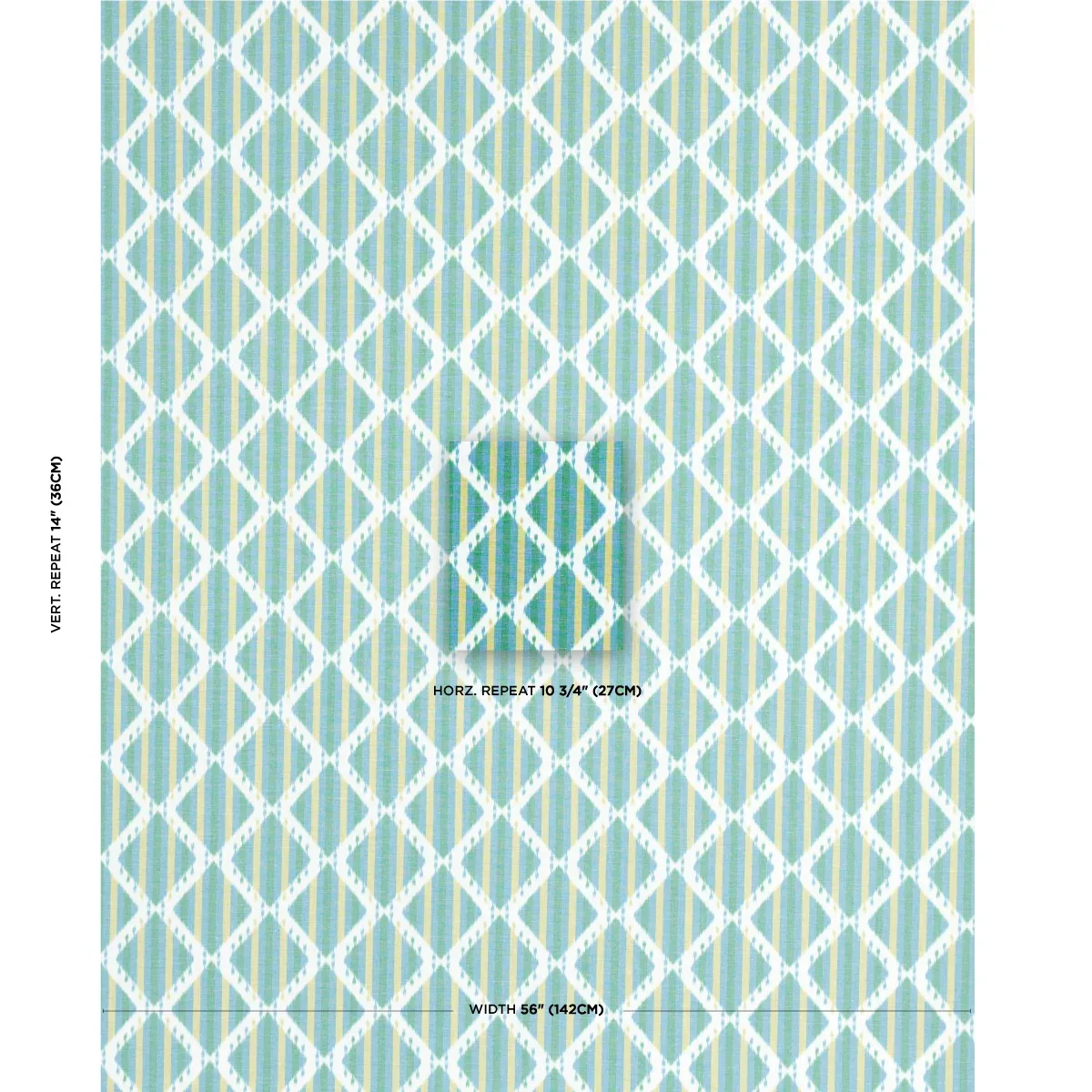 KAI STRIPED IKAT fabric GREEN color by Schumacher