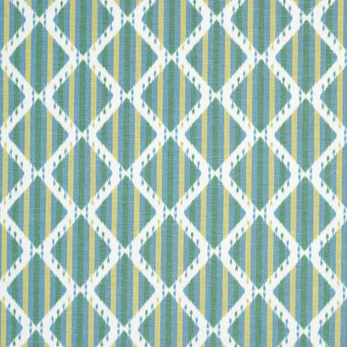 KAI STRIPED IKAT fabric GREEN color by Schumacher