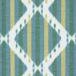 KAI STRIPED IKAT fabric GREEN color by Schumacher
