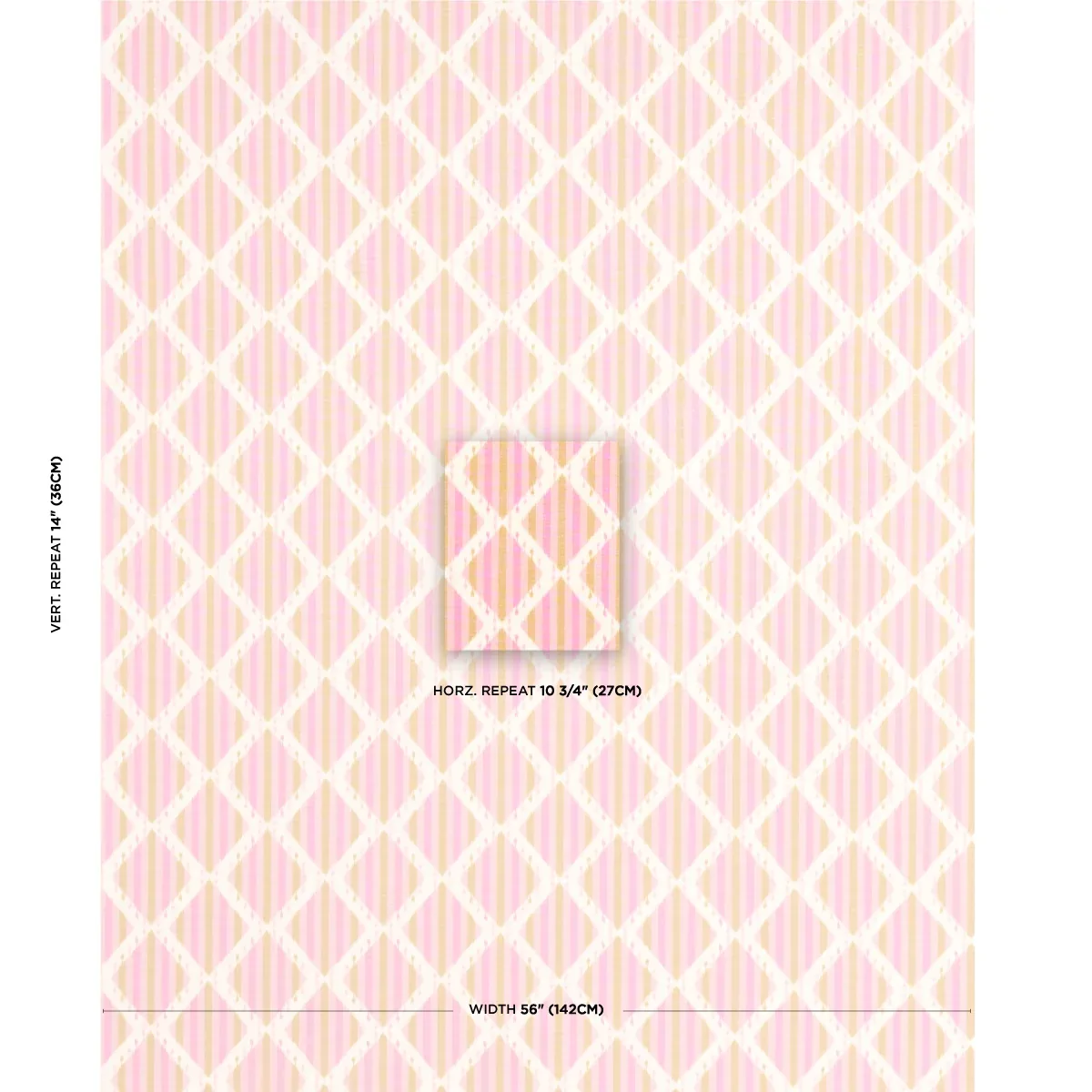 KAI STRIPED IKAT fabric PINK color by Schumacher
