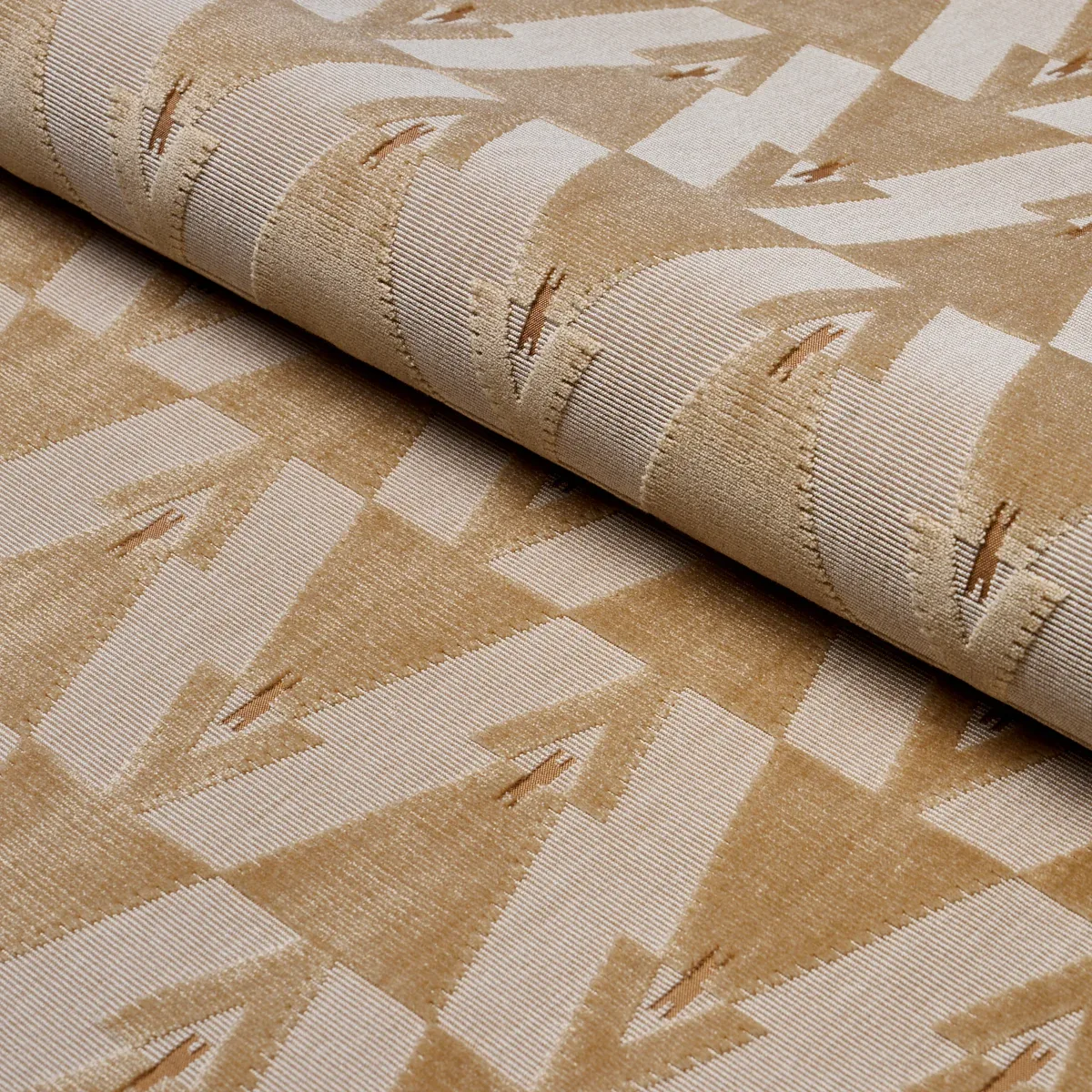 KALIDO VELVET fabric OAT color by Schumacher