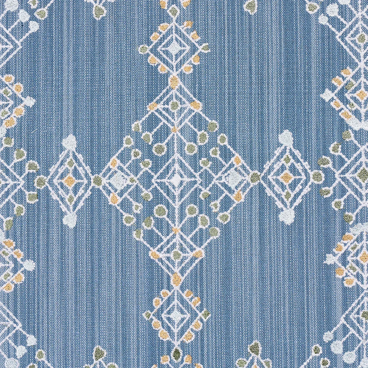 KALINDI EMBROIDERY Fabric – DENIM | Schumacher | Wallpaper T KALINDI EMBROIDERY fabric DENIM color by Schumacher