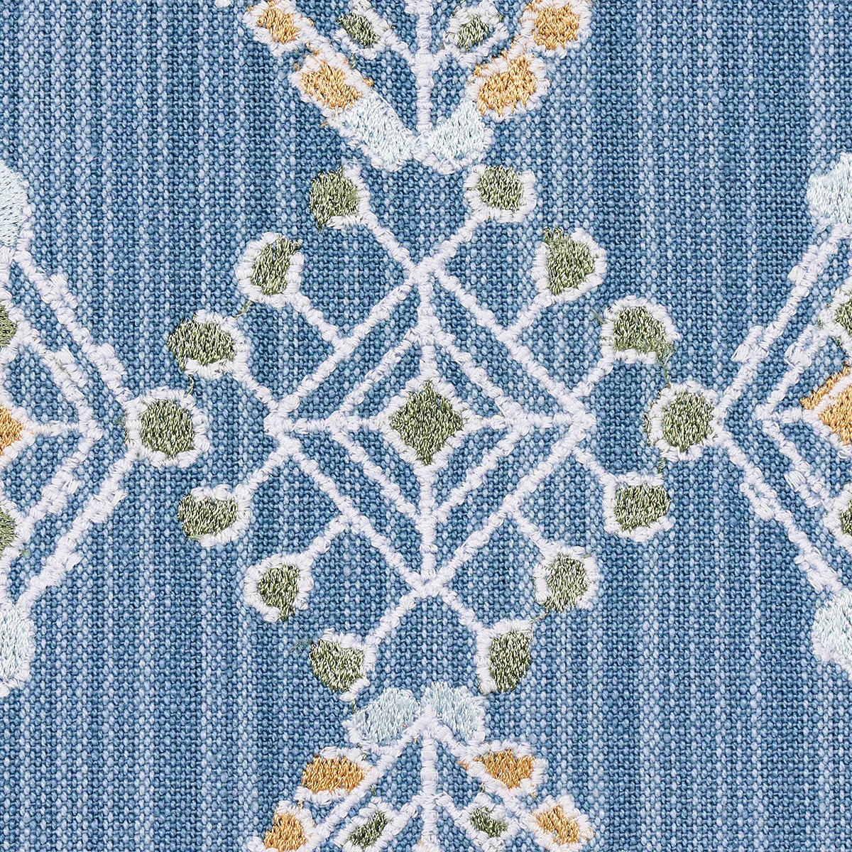 KALINDI EMBROIDERY Fabric – DENIM | Schumacher | Wallpaper T KALINDI EMBROIDERY fabric DENIM color by Schumacher