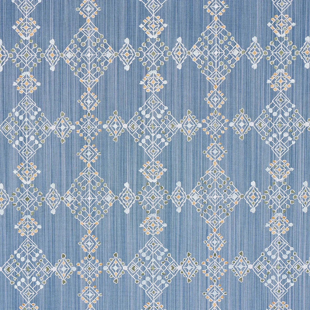KALINDI EMBROIDERY fabric DENIM color by Schumacher