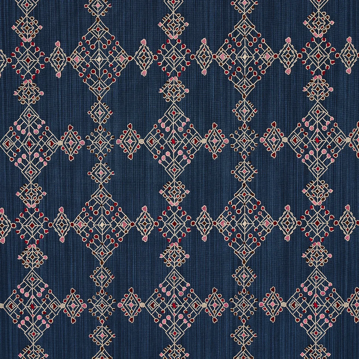 KALINDI EMBROIDERY fabric INDIGO color by Schumacher