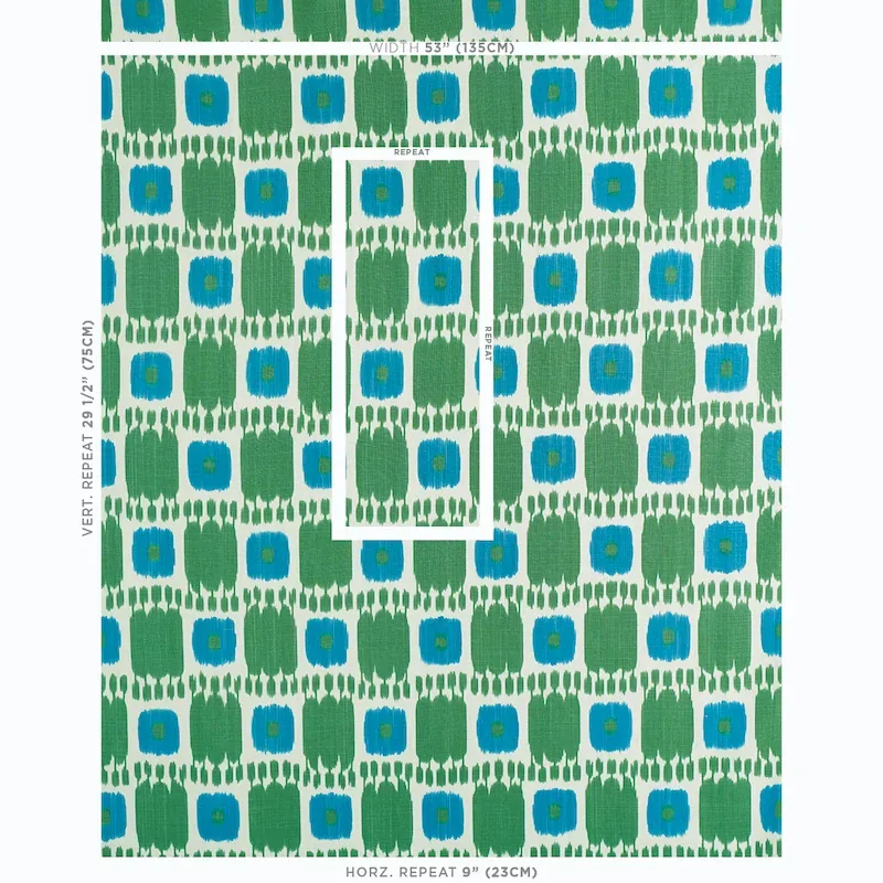 KANDIRA fabric PEACOCK color by Schumacher