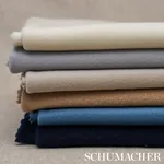 KARLA FLEECED WOOL fabric CADET color by Schumacher