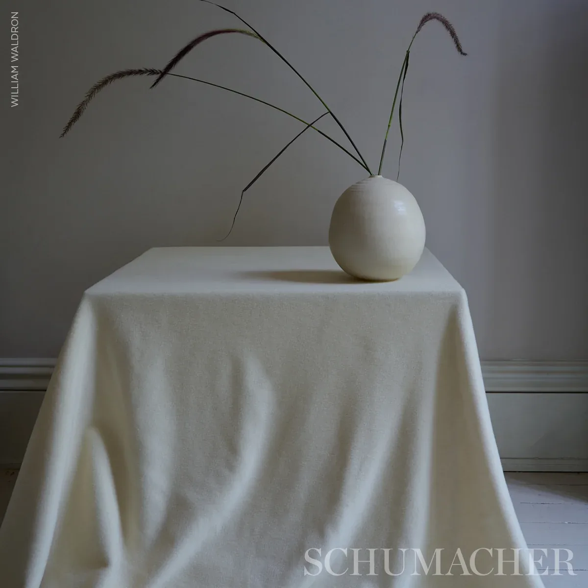 KARLA FLEECED WOOL Fabric – IVORY | Schumacher | Wallpaper T KARLA FLEECED WOOL fabric IVORY color by Schumacher