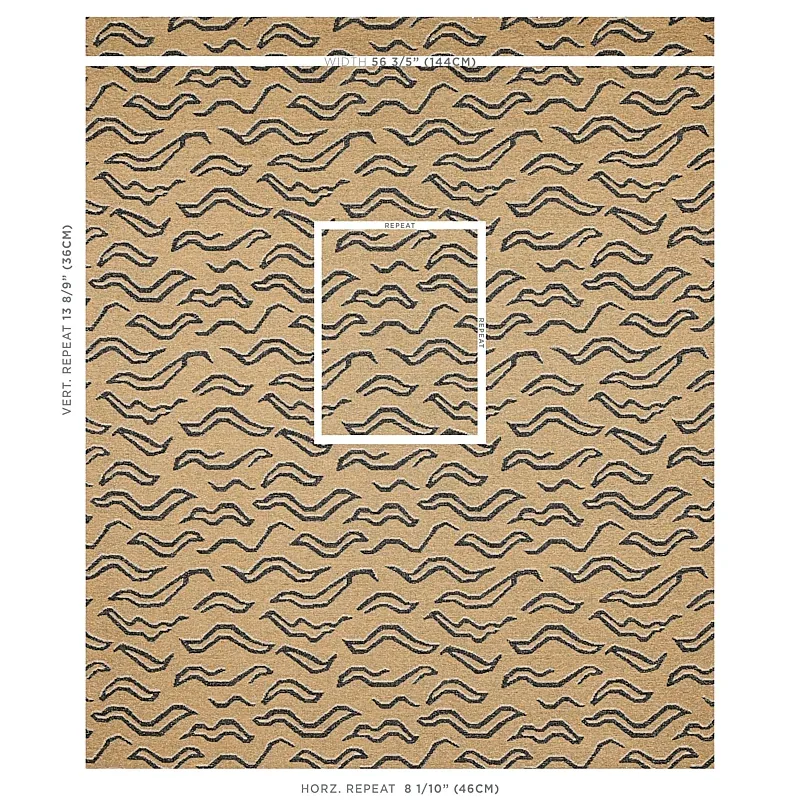 KATA Fabric – CAMEL WITH BLACK | Schumacher | Wallpaper Twin KATA fabric CAMEL WITH BLACK color by Schumacher