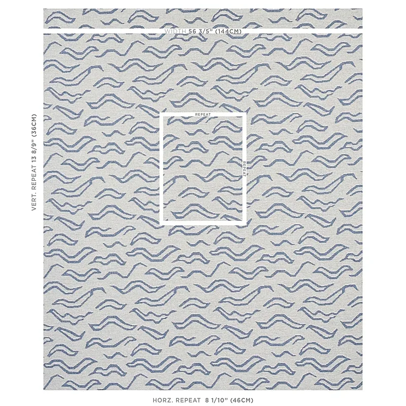 KATA Fabric – DENIM | Schumacher | Wallpaper Twins KATA fabric DENIM color by Schumacher