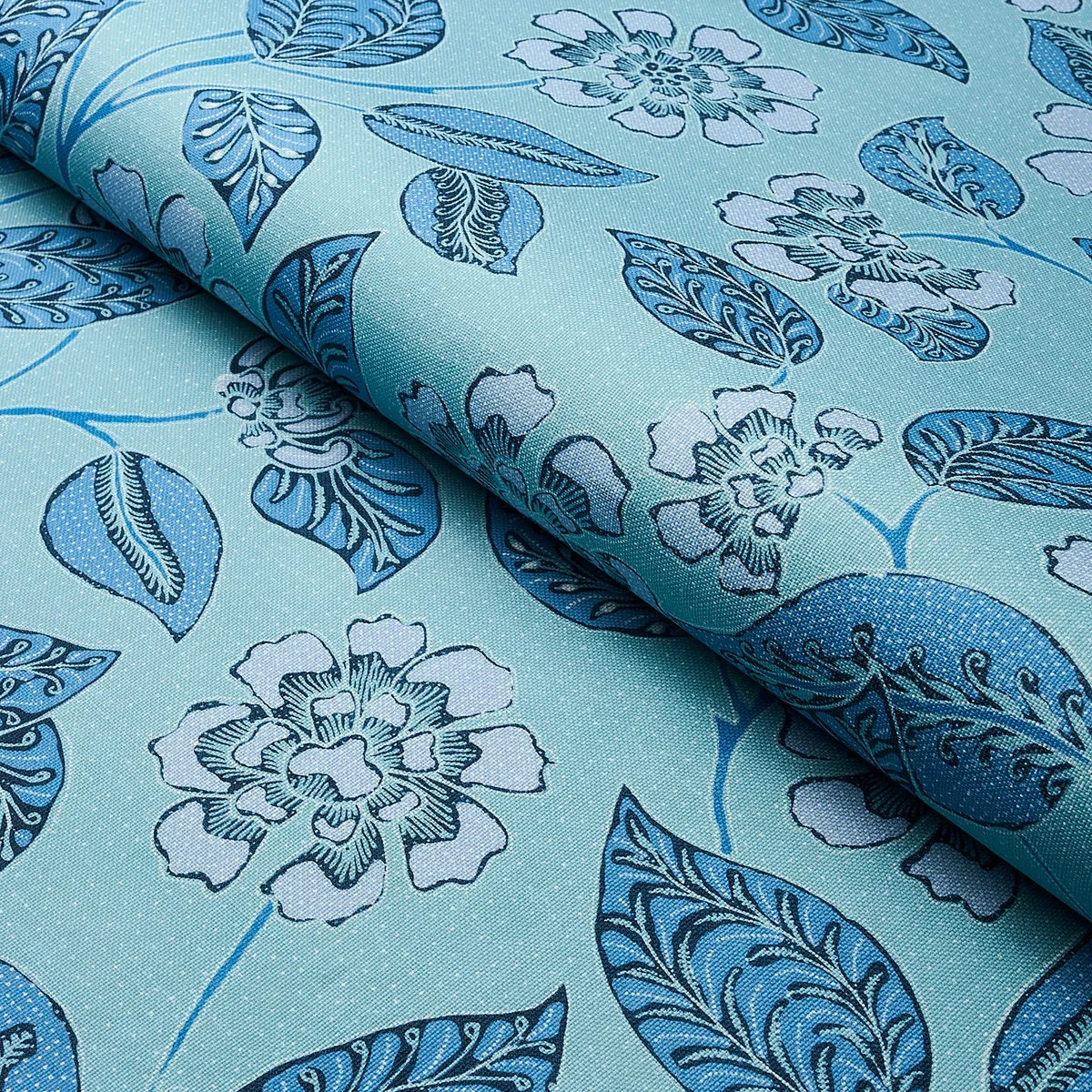KAVA CAY INDOOR/OUTDOOR Fabric – BLUES | Schumacher | Wallpa KAVA CAY INDOOR/OUTDOOR fabric BLUES color by Schumacher