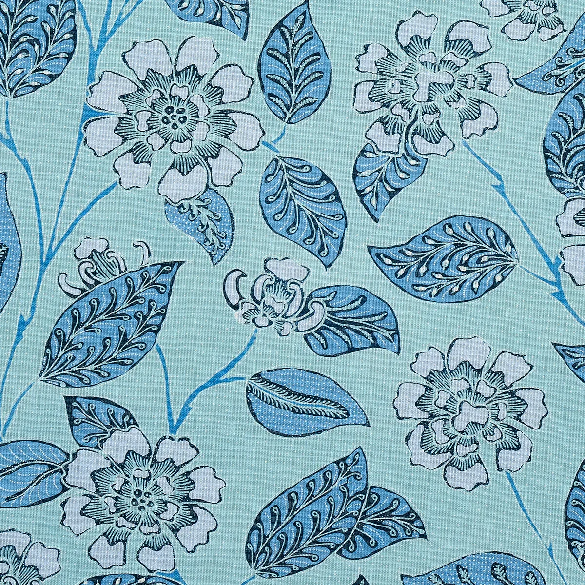 KAVA CAY INDOOR/OUTDOOR fabric BLUES color by Schumacher