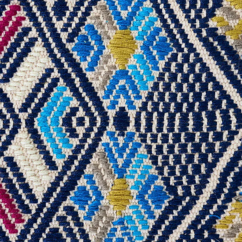 KAYA HAND WOVEN BROCADE Fabric – BLUE | Schumacher | Wallpap KAYA HAND WOVEN BROCADE fabric BLUE color by Schumacher