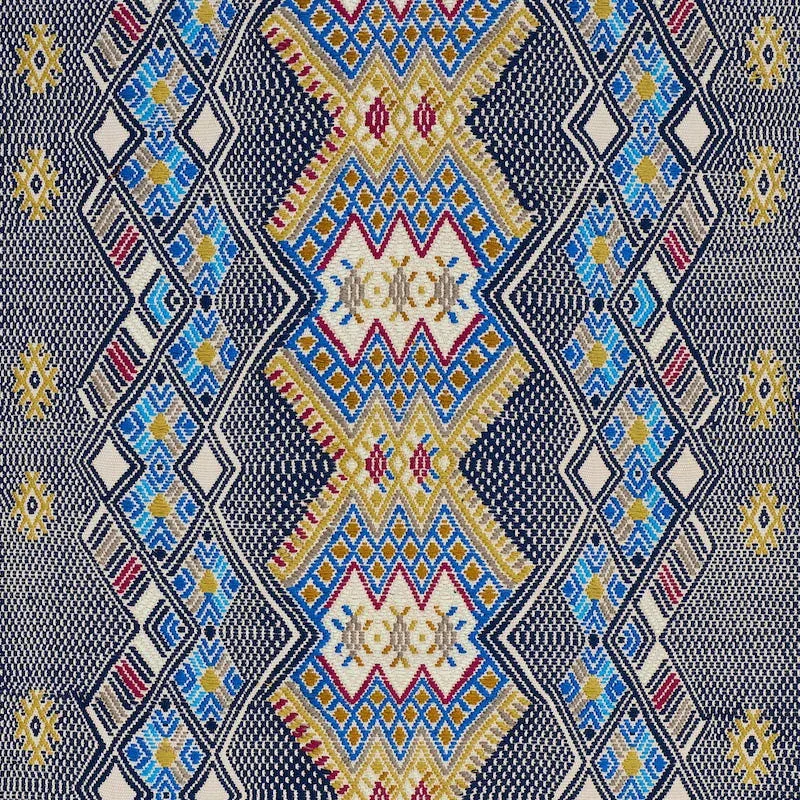 KAYA HAND WOVEN BROCADE fabric BLUE color by Schumacher