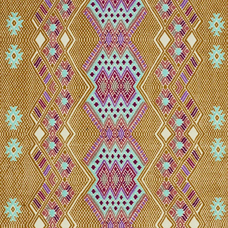 KAYA HAND WOVEN BROCADE fabric MOSTAZA color by Schumacher