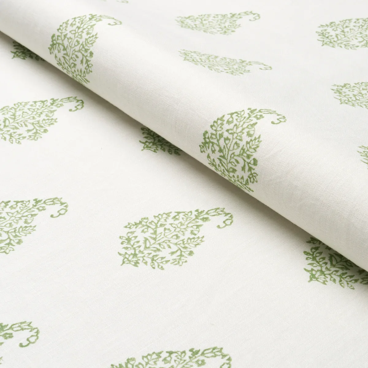 KERALA PAISLEY Fabric – LEAF | Schumacher | Wallpaper Twins KERALA PAISLEY fabric LEAF color by Schumacher