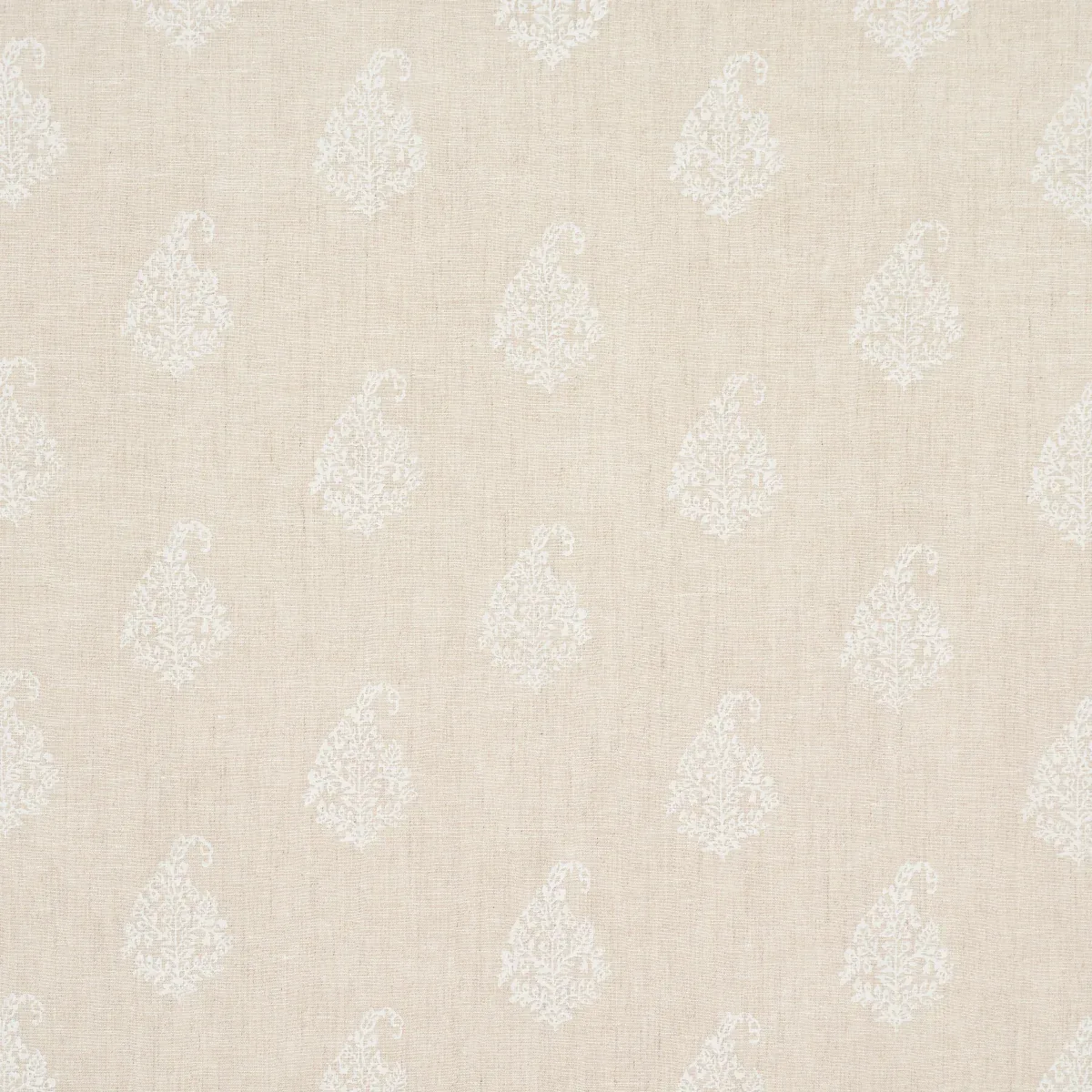 KERALA PAISLEY fabric WHITE ON NEUTRAL color by Schumacher